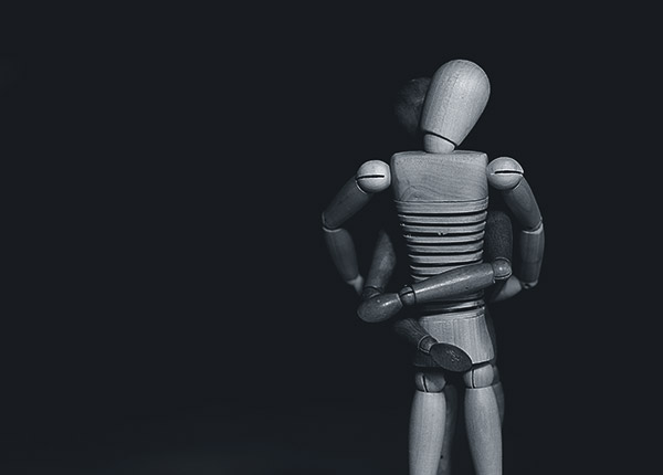 To trædukke krammer.