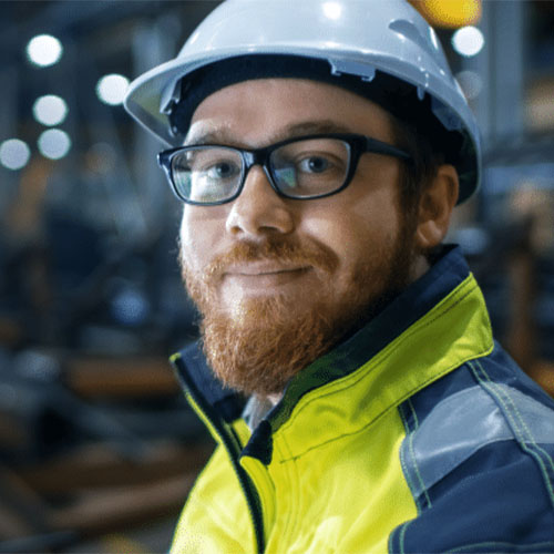 Medarbejder i sikkerhedsudstyr